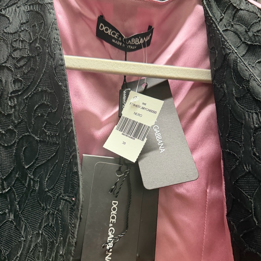 NWT Dolce & Gabbana Lace & Silk Vest Pink Satin Back IT 38